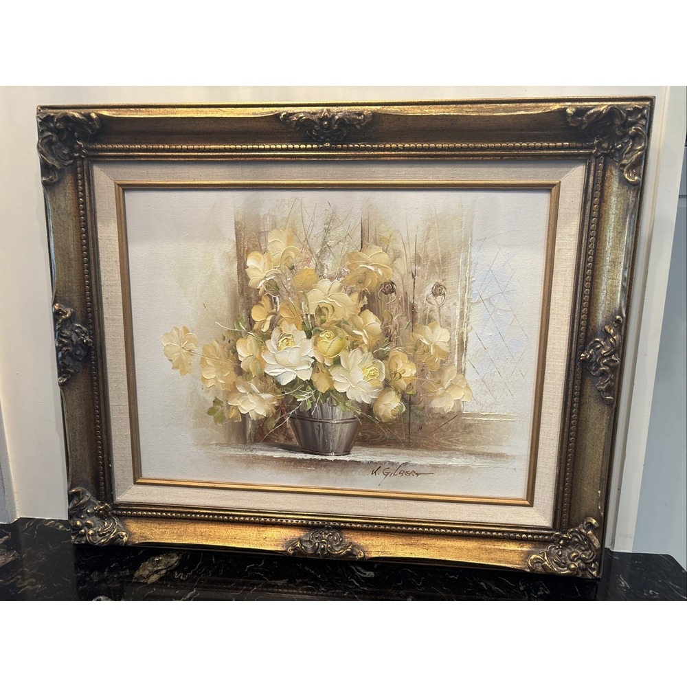 Floral Painting Signed K. Gilbert 12x16
